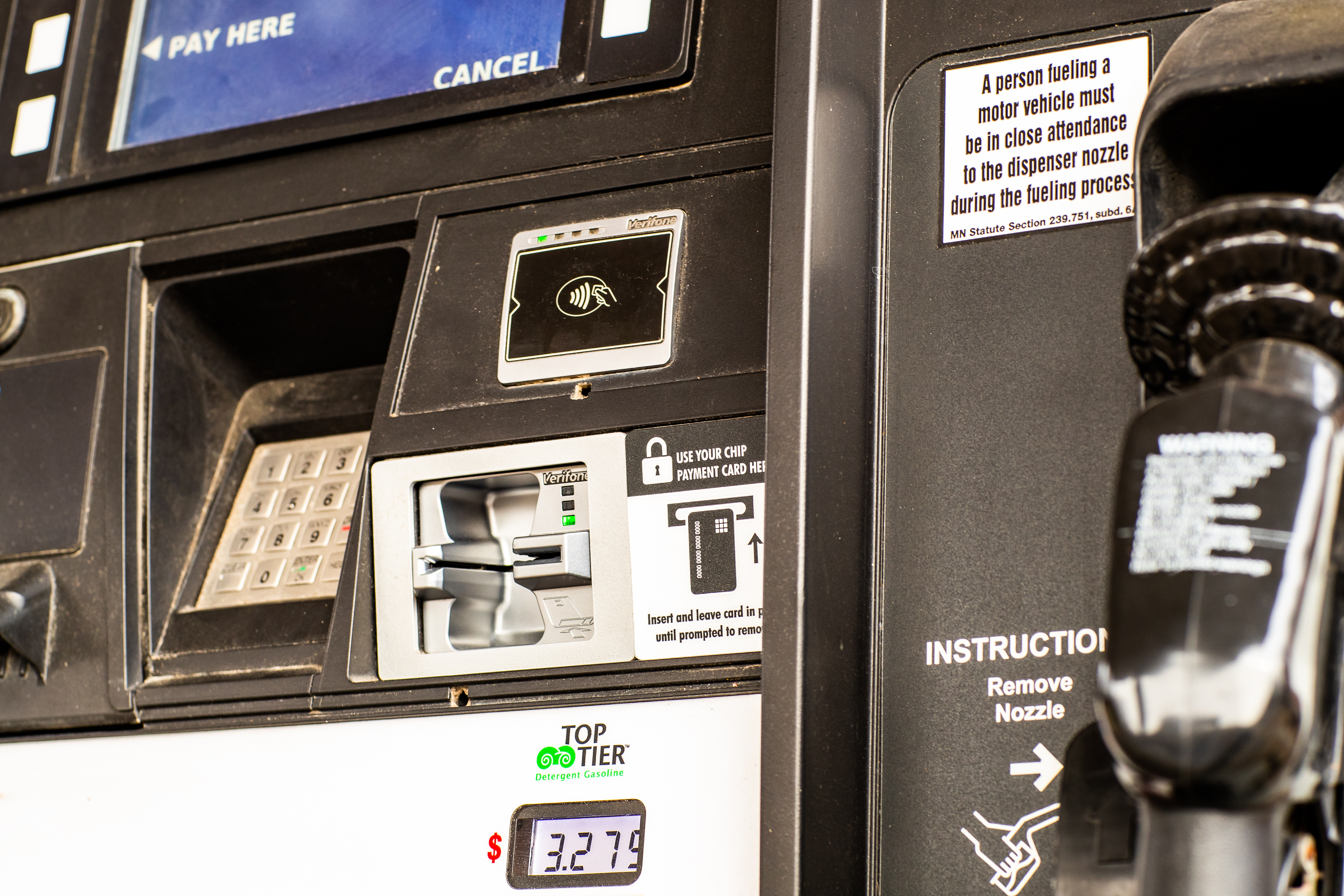 photo of a card reader on a fuel pump 