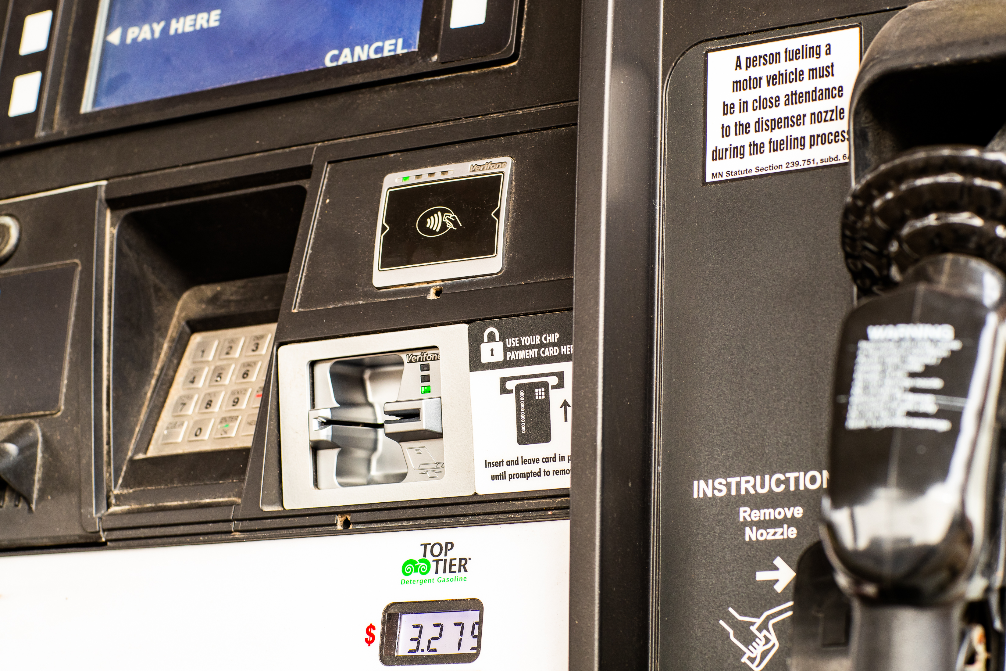 photo of a card reader on a fuel pump